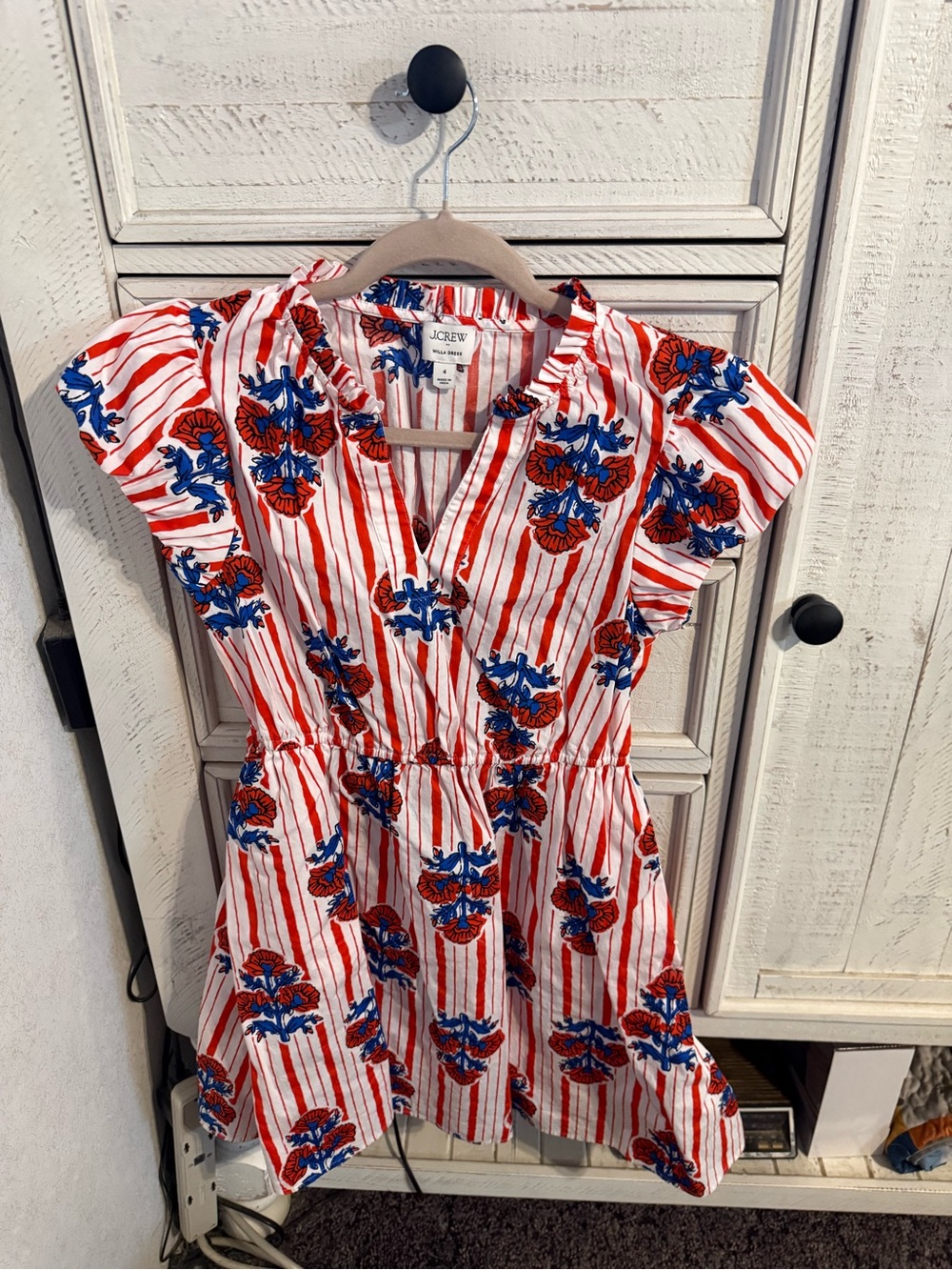 J. Crew Red, White & Blue Striped Floral Mini Dress - Picture 4 of 4